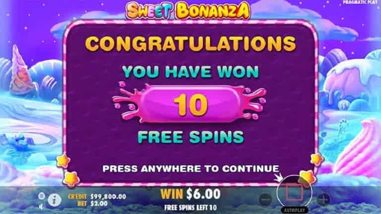 Free Spins in Sweet Bonanza